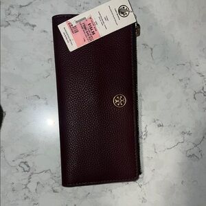 Tory Burch Burgundy Leather Wallet